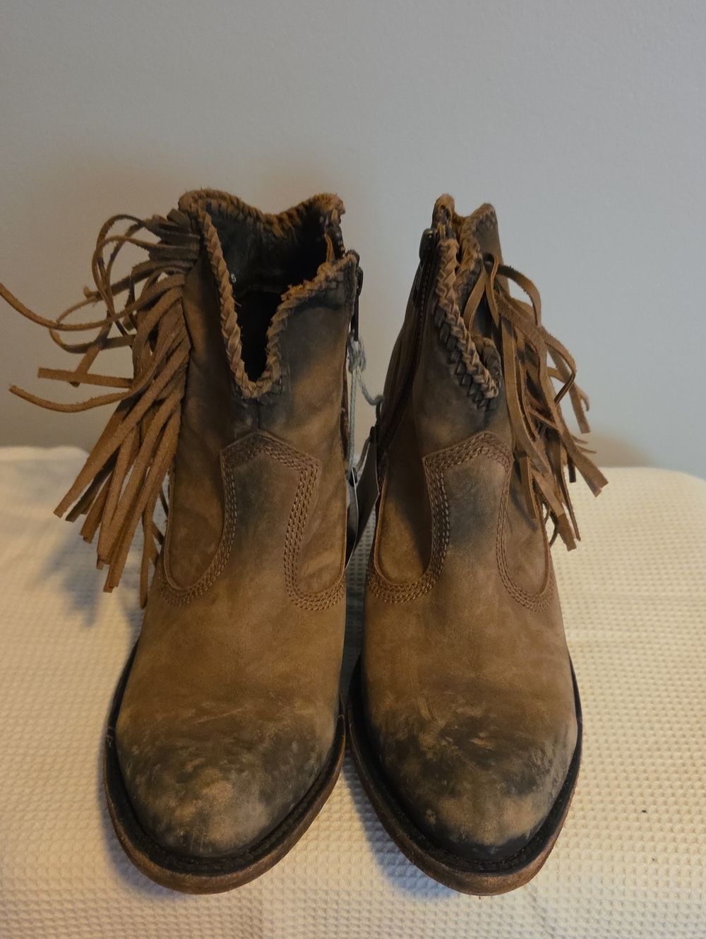 LIBERTY Black Chloe Suede Fringe Ankle Boots